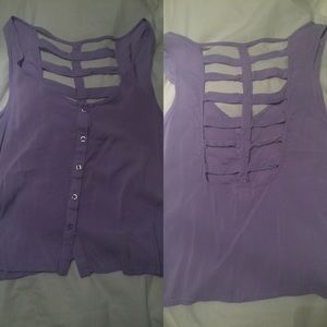 Pacsun LA hearts purple ladder-back tank top!