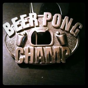 BEER PONG CHAMP belt buckle