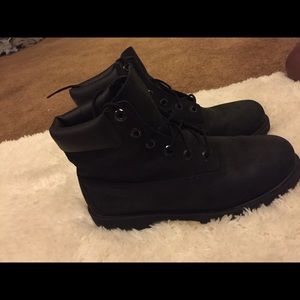 All black Timberland boots