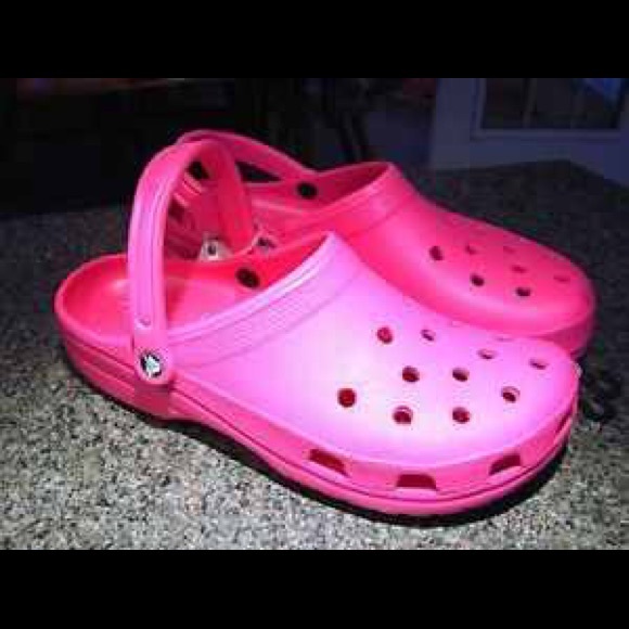 Pink crocs