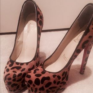 Faux Cheetah print christian louboutin platforms