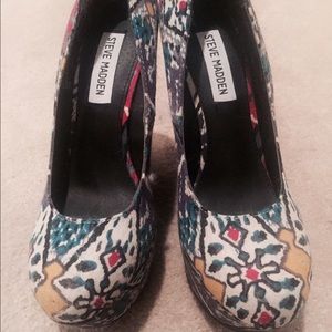 Purple pattern platform wedges from Steve Madden