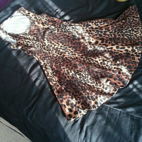 Leopard print mini dress