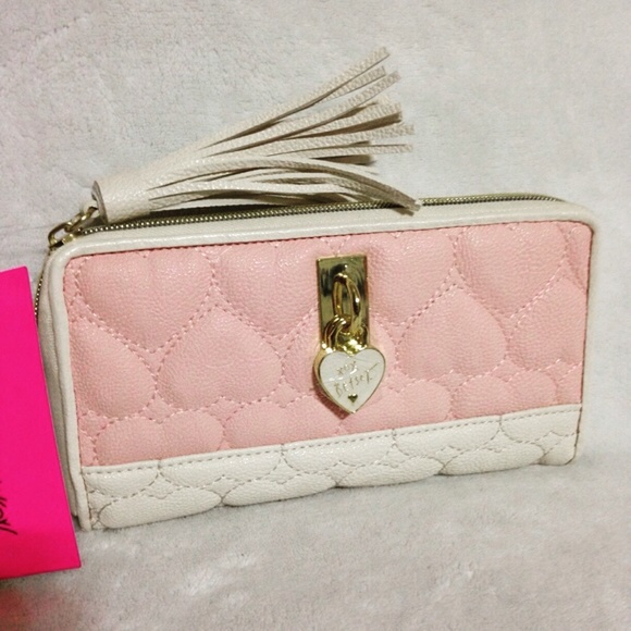 Betsey Johnson Handbags - Betsey Johnson Blush and Bone Tassel Zip Wallet