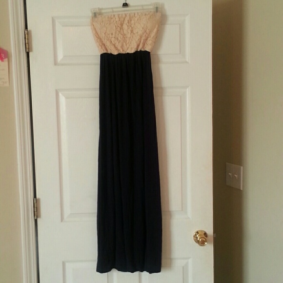 Navy Blue and Cream Dress