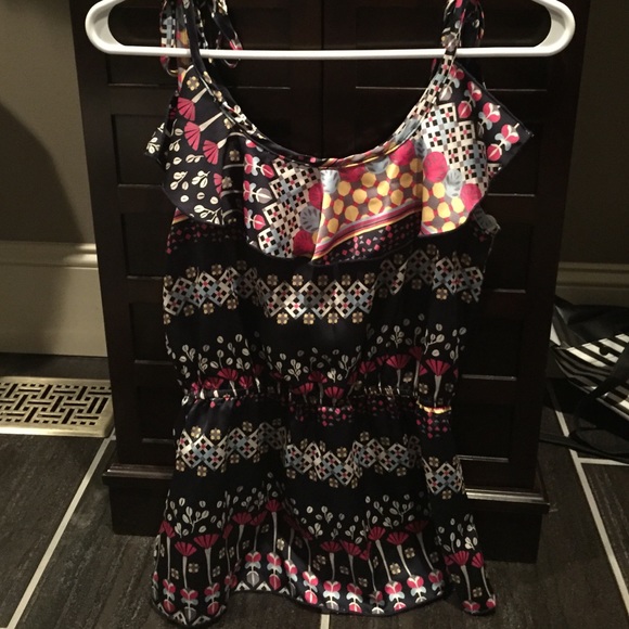 Karlie top - navy pink and yellow