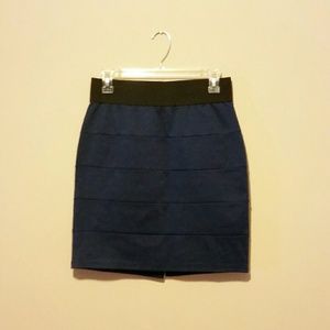 SOLD - Navy Blue Bandage Skirt - Size M