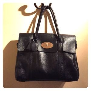 Mulberry Bayswater Bag - BLACK Textured Leather