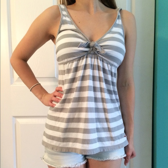 Grey and White Striped top