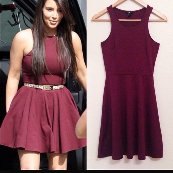 Burgundy skater dress