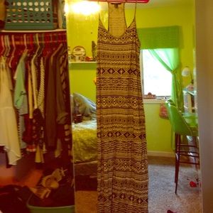 Tan and black maxi dress size M