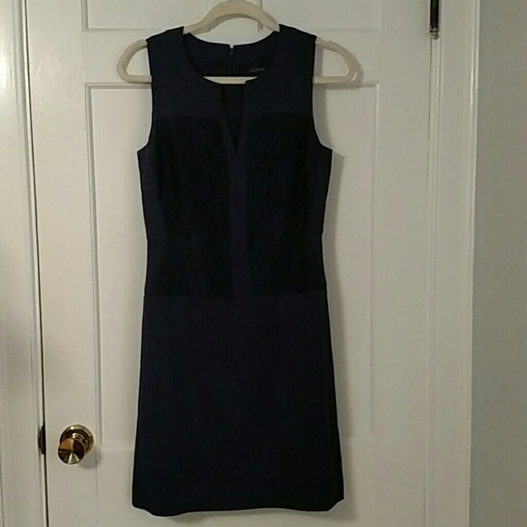 Navy Lace trim Ann Taylor dress