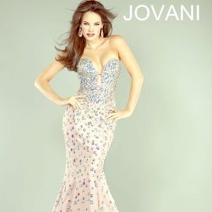 Jovani 944 prom pageant dress WHITE mermaid bling