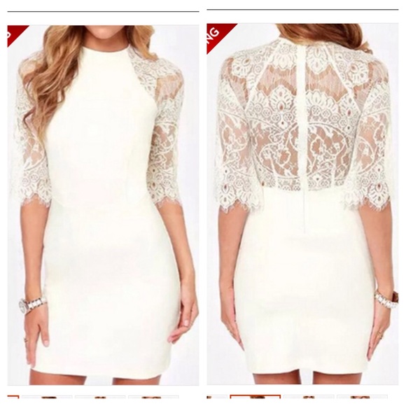 White mini dress with lace !!!!! - Picture 2 of 3