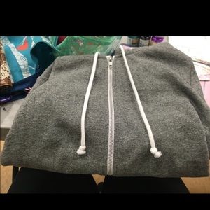 Gray zip up hoodie