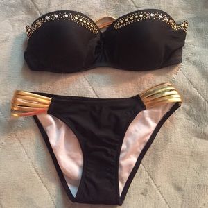 Black and gold bikini