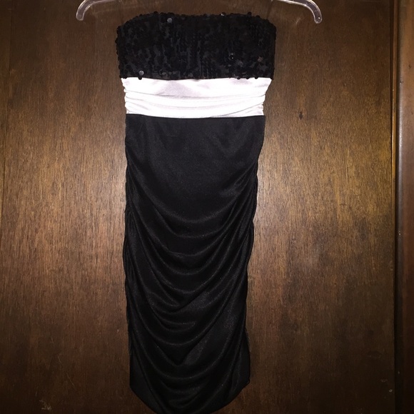 Black and white cocktail dress