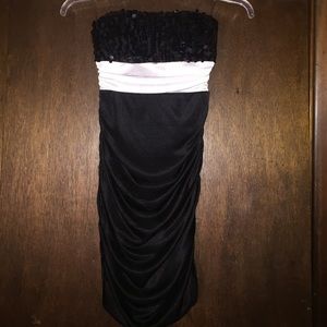 Black and white cocktail dress