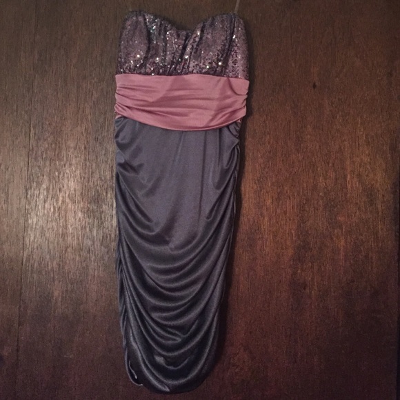 Pink and grey cocktail dress