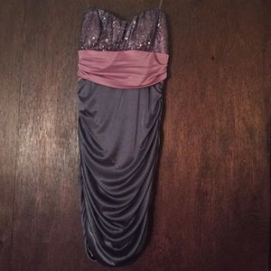 Pink and grey cocktail dress