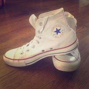 White, high top Converse