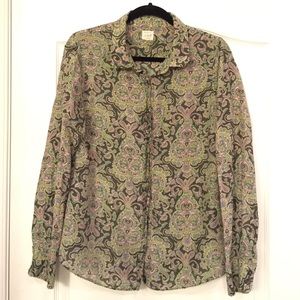 J. Crew Paisley Button Up