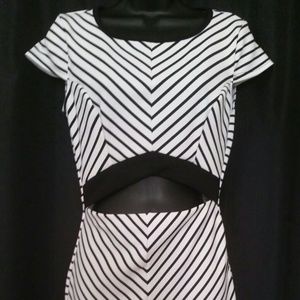 white and black dress