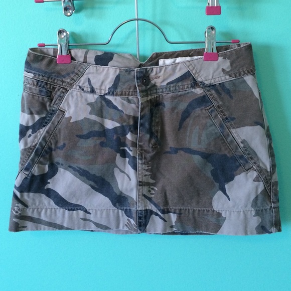 Denim Skirt-Camo