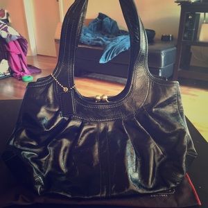 Coach purse black patent leather