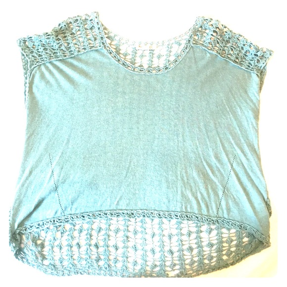 Crochet Teal Backless Top