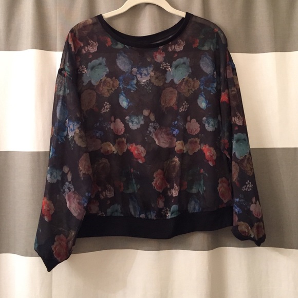 SOLD: Sheer floral print top