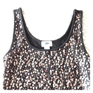 Silver sequin tank, size small