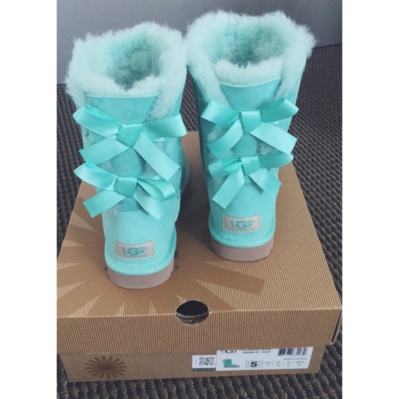 light blue uggs with bows