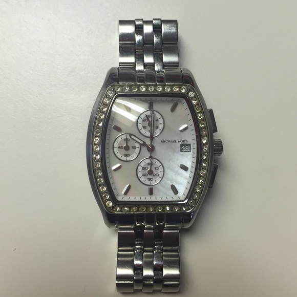Mother of Pearl Michael Kors MK5053 Stainless Steel Qtz Watch $425 - Picture 2 of 5