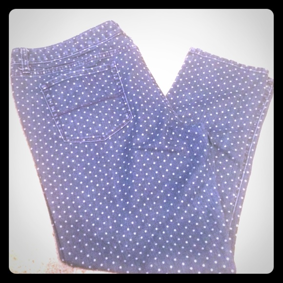 Denim polka dot jeans