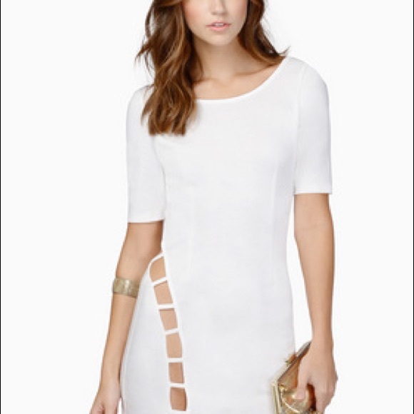 NWT ivory ponte knit dress with contour cutouts