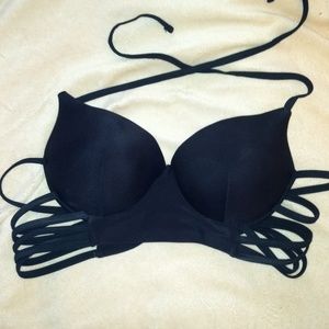 Women's black strappy Bikini top. Never worn!