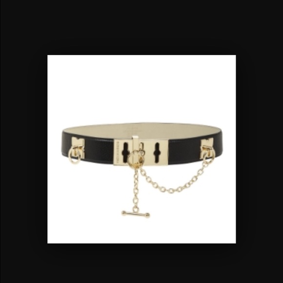 BCBG black leather toggle belt