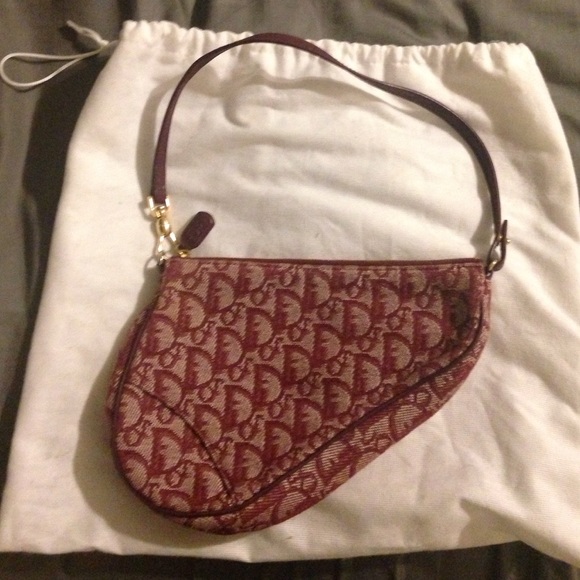 Christian Dior logo small red shoulder bag