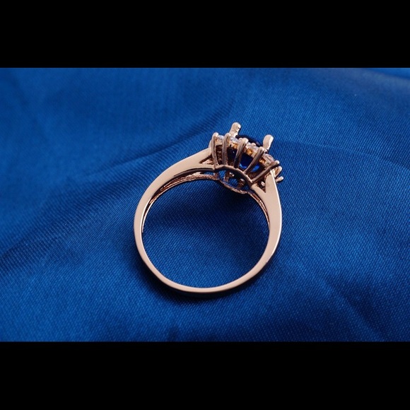 SOLD 18k rose gold plated high quality blue CZ - Picture 3 of 4