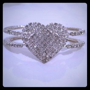 Rhinestone heart bracelet