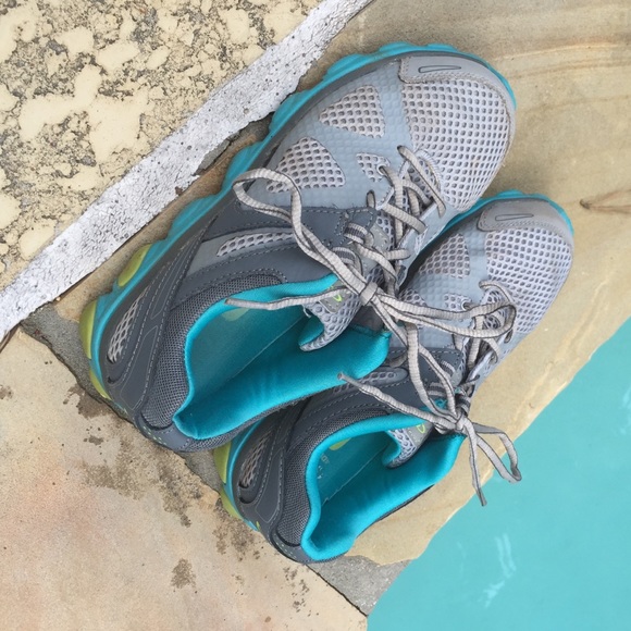 Grey and Blue Athletic Sneakers