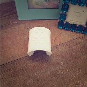 Authentic Tory Burch lucite cuff in white.
