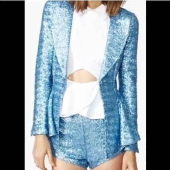 NASTY GAL  AQUA BLUE SEQUINED TWO PIECE