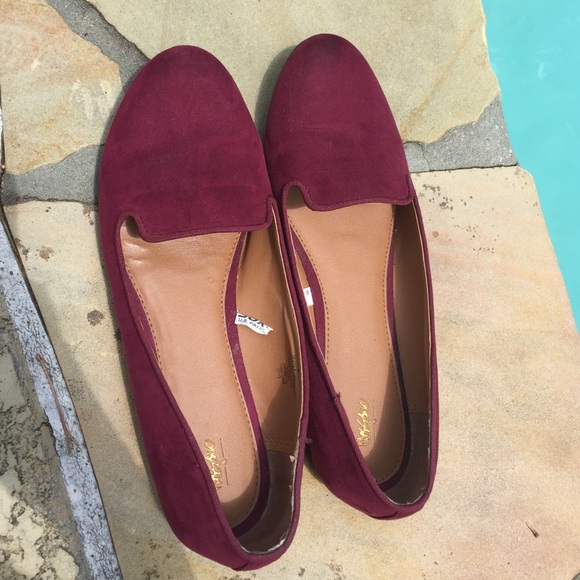 Burgundy Loafer Flats