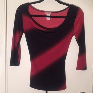 Red & Black Quarter Sleeve Top
