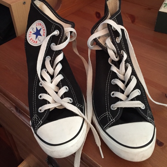 Converse wedge black sneakers