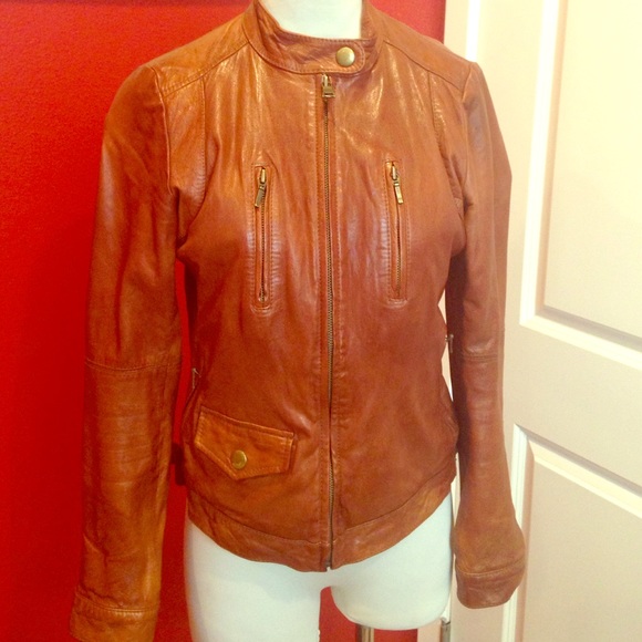 Cognac Super soft leather motorcycle jacket