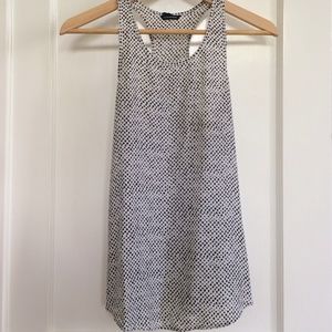 Club Monaco blk/wht polka dot silk tank
