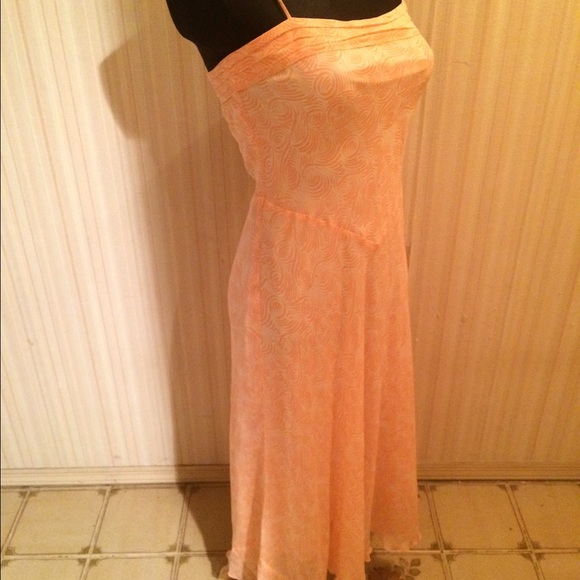 Peach and Ivory Silk Slip Dress NWOT - Picture 2 of 4